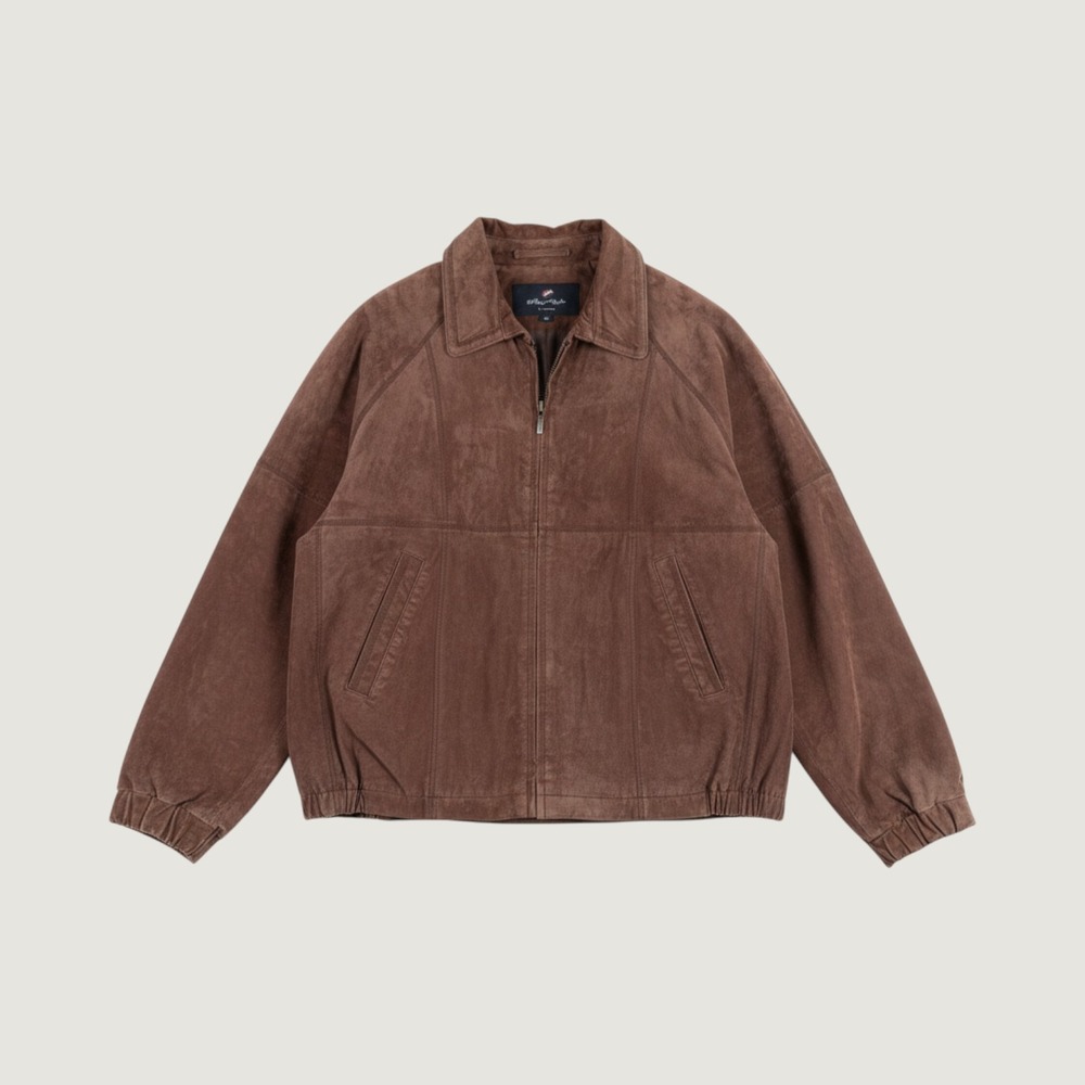 Newport Harbor XXL Brown Genuine Suede Bomber Jacket Washable Water Repellant